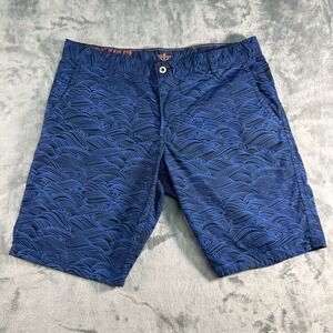 Dockers Mens Swim Trunks Shorts Blue‎ Wave Pattern Size 36